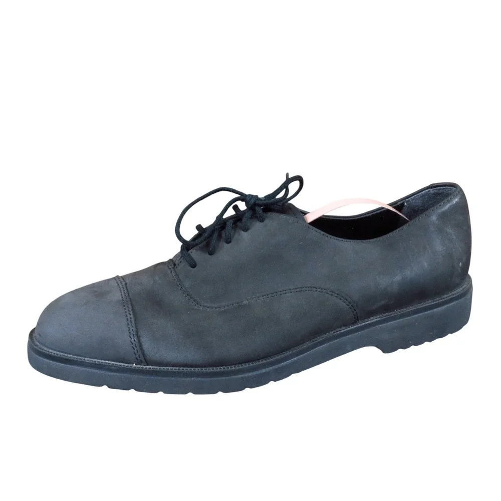 Easy Spirit 630113‎ Mens Oxford Shoes Size 10 Dress Formal Black Nubuck Leather
